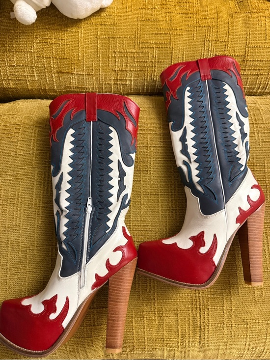 Jeffrey Campbell Shoes - Rare platform Jeffrey Campbell Leather Western-Style High Heel Boots